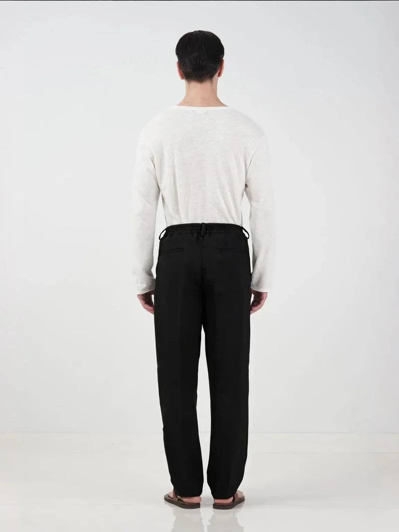 جيستو GIESTO Tailored Mid Waist Pleated Straight Leg Pants