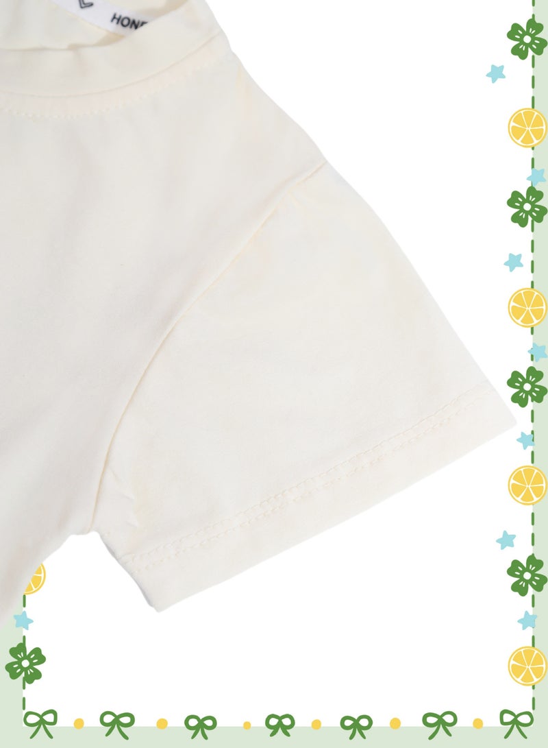 Toddler 2-Piece Summer Outfit Set - Cotton Blend T-Shirt & Shorts, Elastic Waistband, Breathable Knit - For 9-36 Months  - Image 4