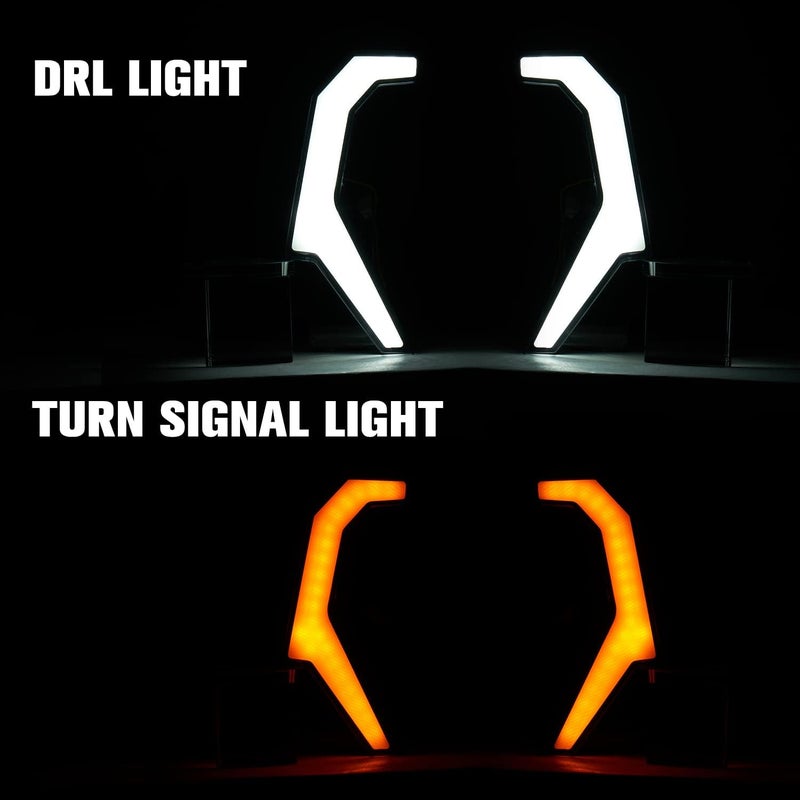 A & UTV PRO Front Fang Accent Lights Kit with Yellow LED Turn Signal for Polaris RZR - Image 2