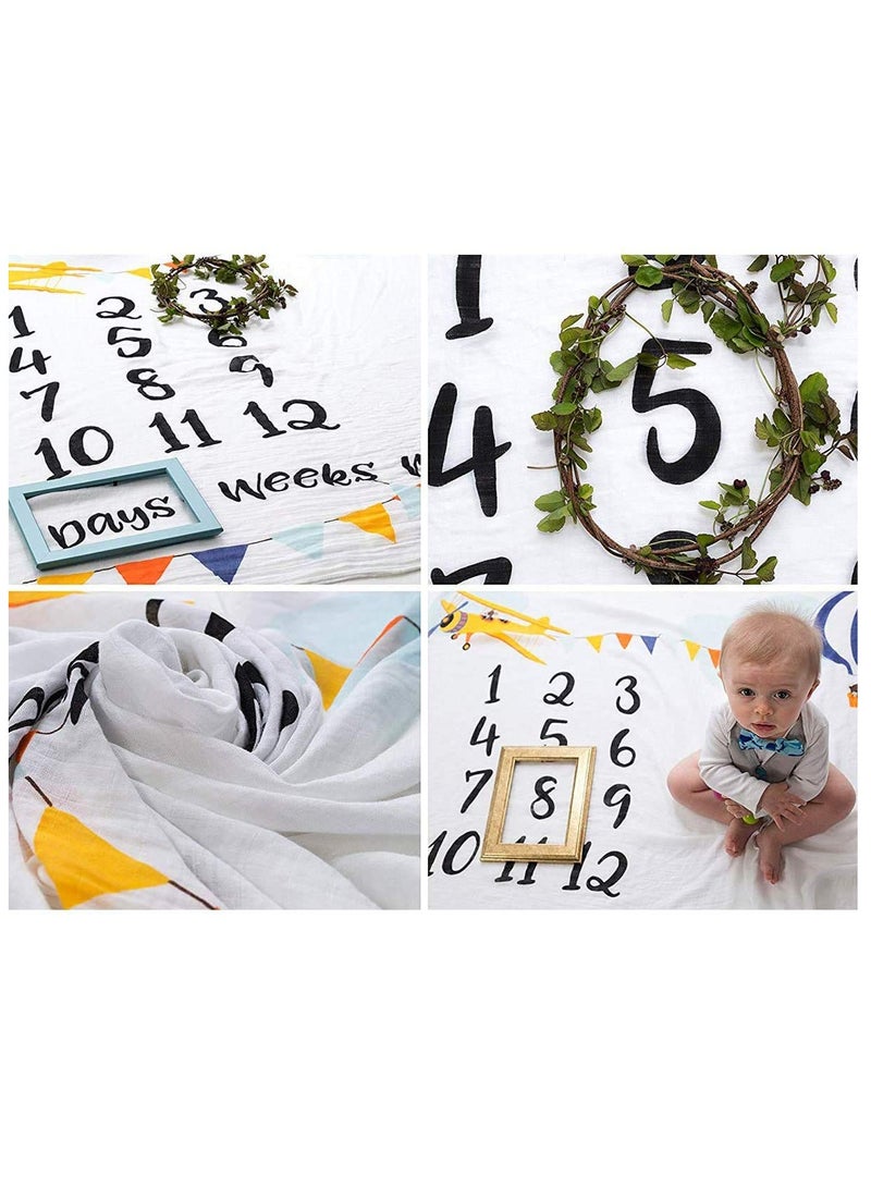 كيلا بطانية أطفال، بطانية شهرية للأطفال من البنات والأولاد، خلفية دعامة تصوير حديثي الولادة من الفلانيل فائق النعومة - Image 3