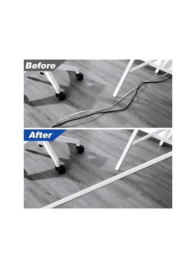 PROMASS promass 6.5ft/2M Cable Cover Floor, Single Cord Protector Extension Cord Covers for Floor, Floor Wire Covers for Cords - Floor Wire Cover Cord Cavity: 0.47" (W) x 0.24" (H) (White, 6.5ft/2M)  - Image 4