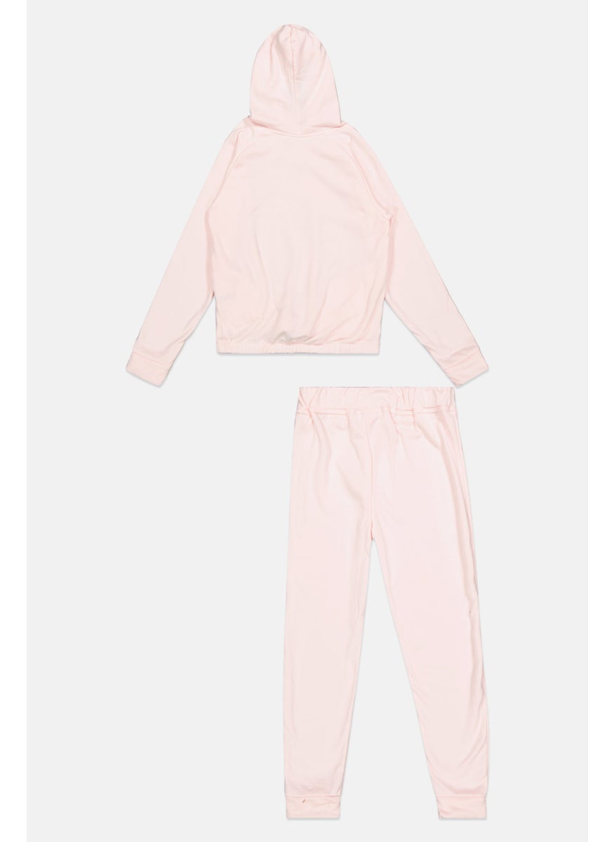 Body Glove - Kids Girl 2Pcs Printed Sweatshirts And Pants, Light Pink - Image 1