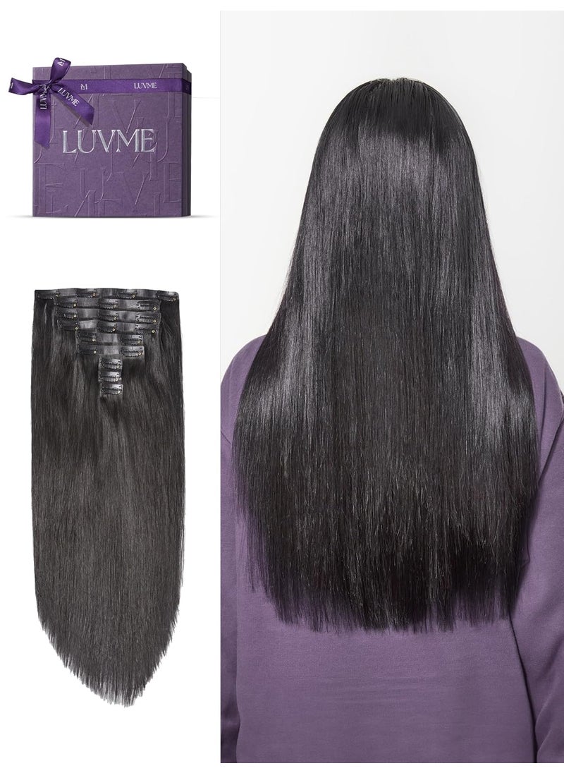 LUVME HAIR - LUVME HAIR Hair Extensions Real Human Hair Full Max with 2 Pack 24inch 270g 14Pcs Natural Black Silky Straight Human Hair Extensions Clip ins for Women - Image 1