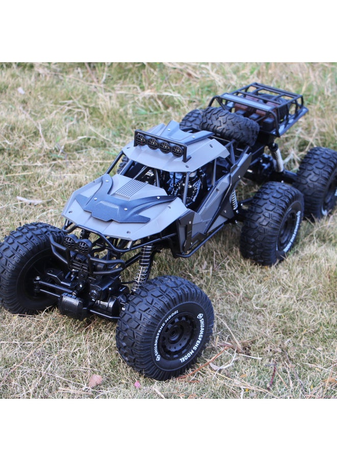 Generic A Toy Car Remote Control Large Alloy High-speed Six-wheel Four-wheel Drive Off-road Big Foot Climbing Electric Boy Children's Car-Colour:Four-wheel Drive Alloy Off-road Vehicle [red 28cm]-Proportion:Three Lithium Batteries + Remote Control Battery + Charging Cable  - Image 2