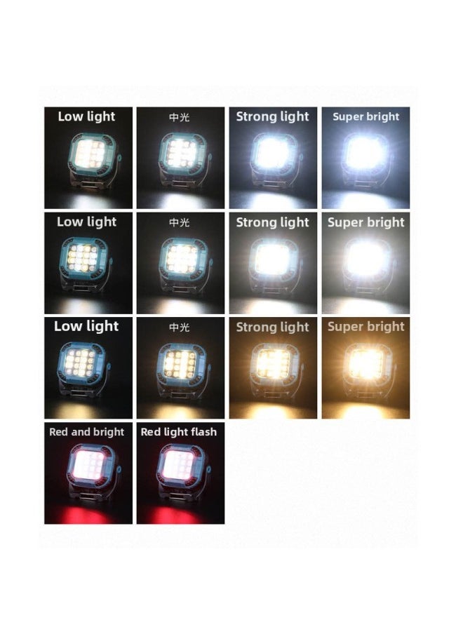 Generic - Full-scene Working Lamp Multi-gear Rotating Lamp Holder Strong Magnetic Adsorption Garden Lamp Outdoor Camping Lamp Inspection Lamp-Color:W8129-5 Blue - Image 1