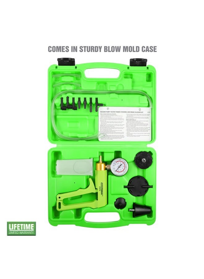 OEMTOOLS 37070 Brake Bleeder, Steering Pump Bleeder and Vacuum Pump Test Kit, Brake Fluid Bleeder Kit, Vacuum Test, Brake Fluid Drain Kit, Vacuum Pump - Image 2