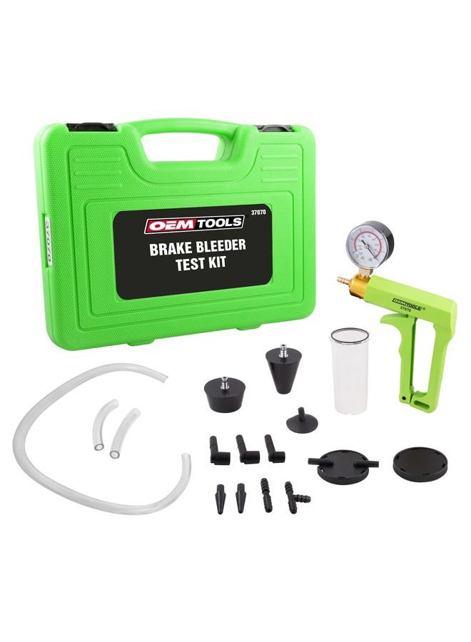 OEMTOOLS 37070 Brake Bleeder, Steering Pump Bleeder and Vacuum Pump Test Kit, Brake Fluid Bleeder Kit, Vacuum Test, Brake Fluid Drain Kit, Vacuum Pump - Image 1