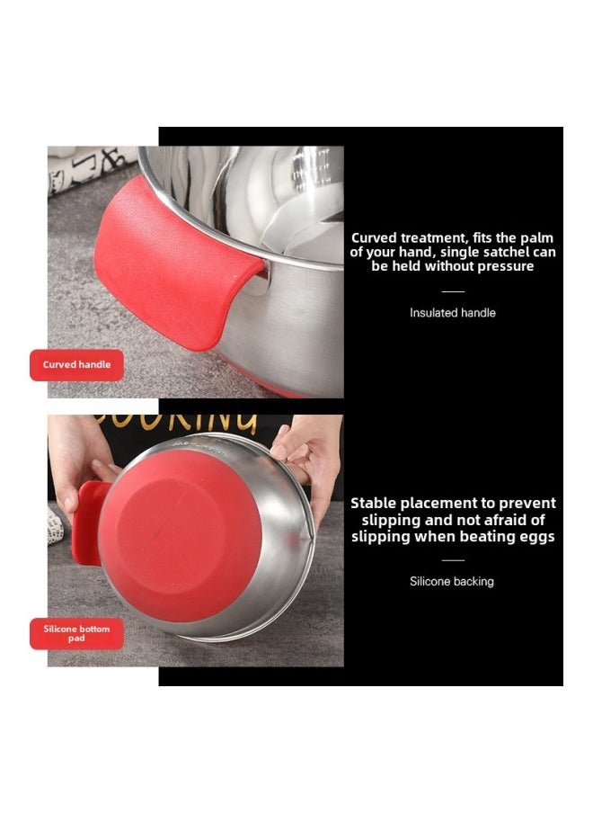 Generic - Egg Basin With Lid Household Kitchen With Handle Large Capacity Dish Basin Fruit Basin Soup Bowl 304 Stainless Steel Salad Bowl-Specifications:Support Customization-Color:Mother And Child Cover - Image 1