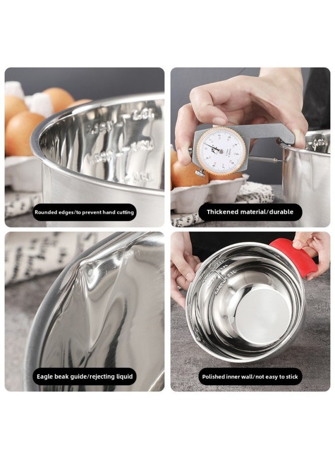 Generic - Egg Basin With Lid Household Kitchen With Handle Large Capacity Dish Basin Fruit Basin Soup Bowl 304 Stainless Steel Salad Bowl-Specifications:Support Customization-Color:Mother And Child Cover - Image 1