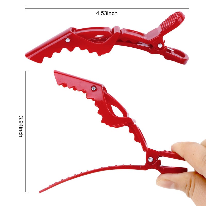 Ondder 24 Pcs Red Large Alligator Hair Clips for Styling Sectioning, Pro Salon Clips for Hair Coloring Cutting, Hair Styling Accessories for Women - Image 2