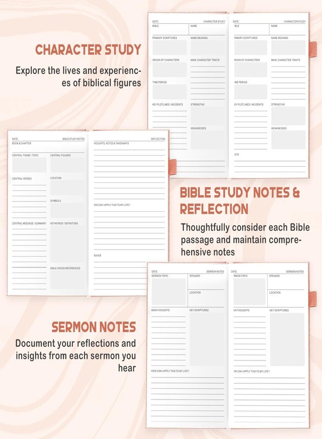 Zorblinx Bible Study Journal - Prayer & Christian Journals with Church Notes Notebook | Christian Gifts for Women with Bible Study Supplies & Devotional Journaling Kit, Pink - Image 3