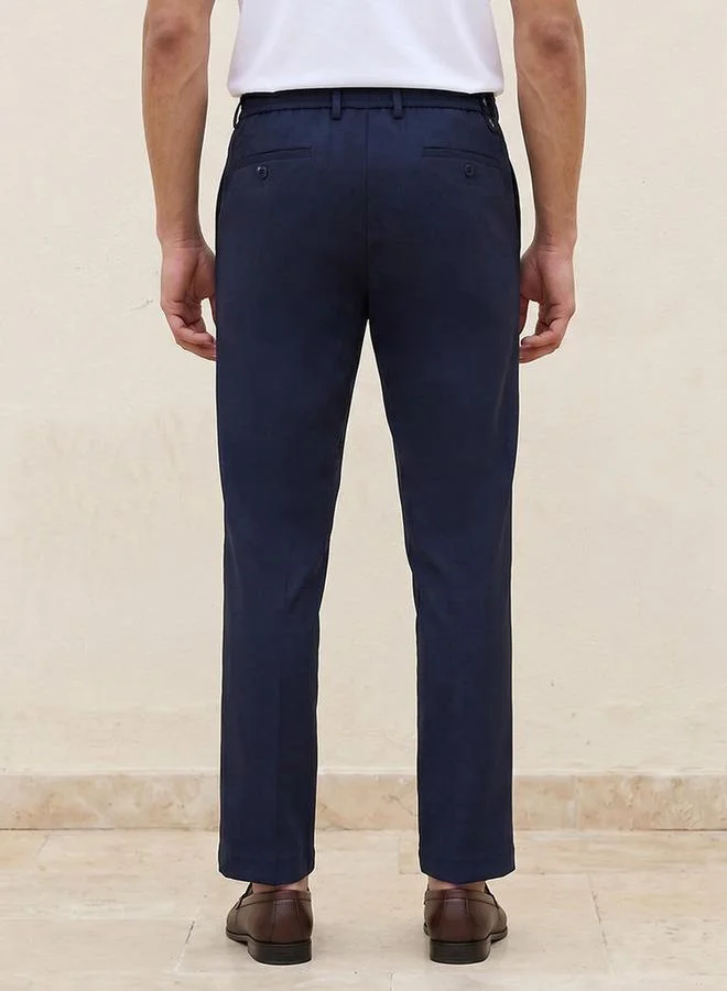 Splash FAV Blue Regular Fit Formal Trousers for Men | Best Price UAE