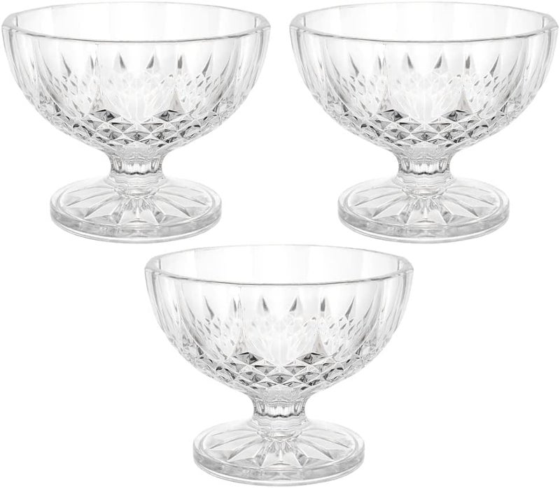 KAHAAN Glass Dessert Bowls 150 ml Glass Ice Cream Cups 6 Pack Mini Trifle Footed Dessert Bowls for Dessert Sundae Ice Cream Salad Cocktail Condiment Trifle Clear - Image 1