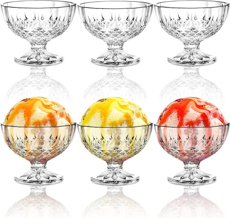 KAHAAN Glass Dessert Bowls 150 ml Glass Ice Cream Cups 6 Pack Mini Trifle Footed Dessert Bowls for Dessert Sundae Ice Cream Salad Cocktail Condiment Trifle Clear - Image 3