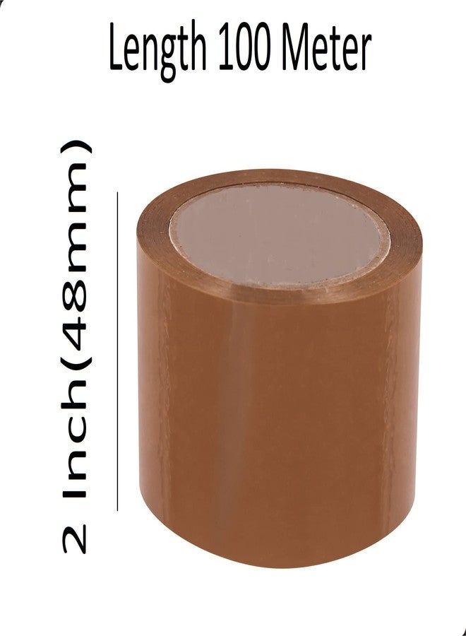 Bleus لفة شريط لاصق ذاتي من Bleus - طول 100 متر - عرض 48 مم / 2 بوصة - شريط تغليف صناعي BOPP لتعبئة صناديق التجارة الإلكترونية، والاستخدام المكتبي والمنزلي (بني، 4) - Image 2