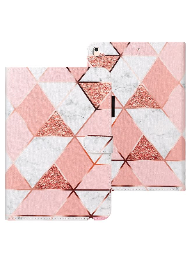 HuHa Case Cover For iPad 10.2 Cross Texture Painted Horizontal Leather Case with Sleep / Wake-up Function & Card Slot & Holder & Wallet Pink Marble 