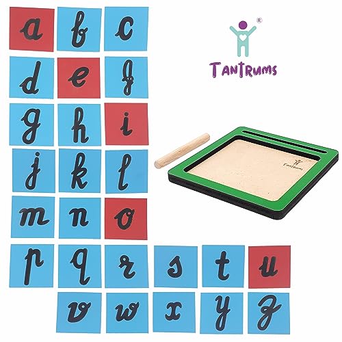 Tantrums Coloured Sand Paper with Tray| Learning Fun Education Puzzle Learning Aid for Kids (Multicolor Pieces) (Cursive) - Image 2