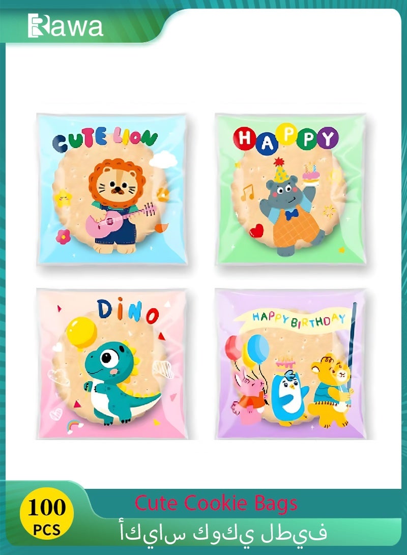 روعة 100 قطعة أكياس ملفات تعريف الارتباط لطيفة ذاتية الختم ، أكياس وجبات خفيفة ذاتية اللصق مقاس 7 × 7 سم ، أكياس هدايا من السيلوفان المسطحة لحفلات الأطفال ، أكياس حلوى الزفاف ، أكياس الحلوى ، أكياس التخزين ، أكياس تغليف وتخزين المواد الغذائية الشفافة ، (متعددة الأنماط ، صديقة للبيئة) - Image 1