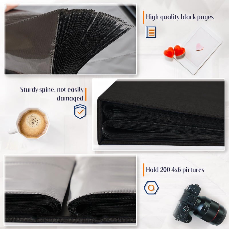 Popotop Photo Album 4x6 200 Pockets for Wedding Gifts Linen Hardcover Picture Albums for Family Anniversary Baby Vacation Pictures - Image 4