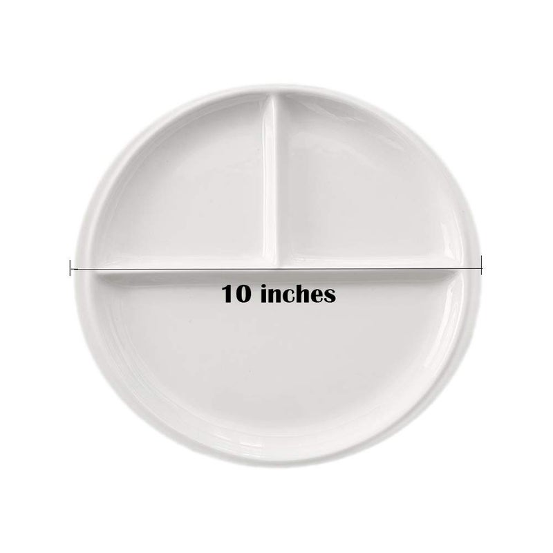 FLYING BALLOON 4 pcs Elegant Round Shaped Ceramic Divided Plate Dinner Plates Luncheon Plates Salad Plates Dishes for Kitchen - Image 2