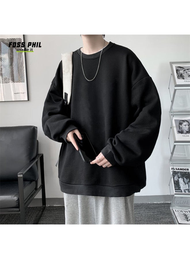 Foss Phil Men's Sweatshirt, Spring And Autumn Long-sleeve T-shirt, Round Neck American-style Top, Undershirt, Men's Clothing, 26wy03, Black, 2XL - Image 3
