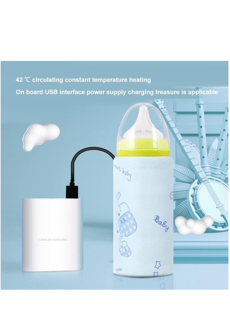 Generic Baby Bottle Warmer Usb Portable Travel Infant Baby Feeding Bottle Water Constant Temperature Milk Warmer Feeding Bottle Warmer Heater For Car Travel Long Trip(Blue)  - Image 2