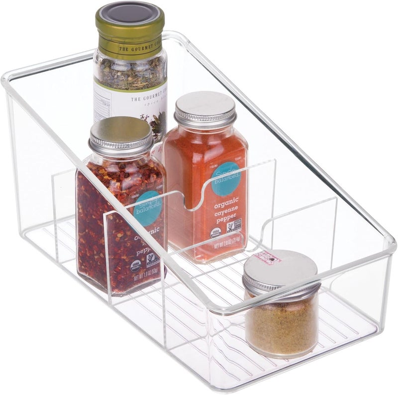 mDesign mDesign Plastic Food Packet Organizer Bin  Storage Station for Kitchen Pantry  Holder for Spice Pouch Dressing Mix Sauce Hot Chocolate Tea Sugar Packets Ligne Collection  Clear  - Image 1