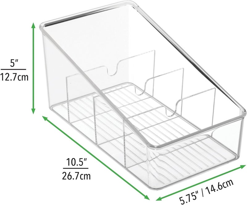 mDesign mDesign Plastic Food Packet Organizer Bin  Storage Station for Kitchen Pantry  Holder for Spice Pouch Dressing Mix Sauce Hot Chocolate Tea Sugar Packets Ligne Collection  Clear  - Image 4