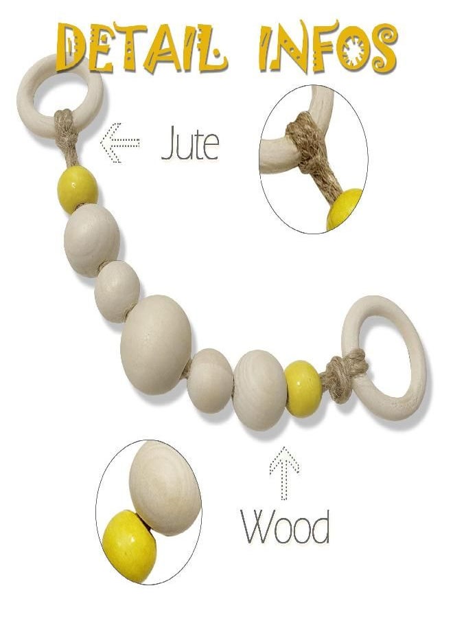 warmtone Curtain Tiebacks Rustic Holdbacks for Drapes, Farmhouse Tie Backs for Curtains, Cotton Jute Rope with Wood Club, Natural Boho Decor Shabby Chic Drapery Holder, Pack-2  - Image 3