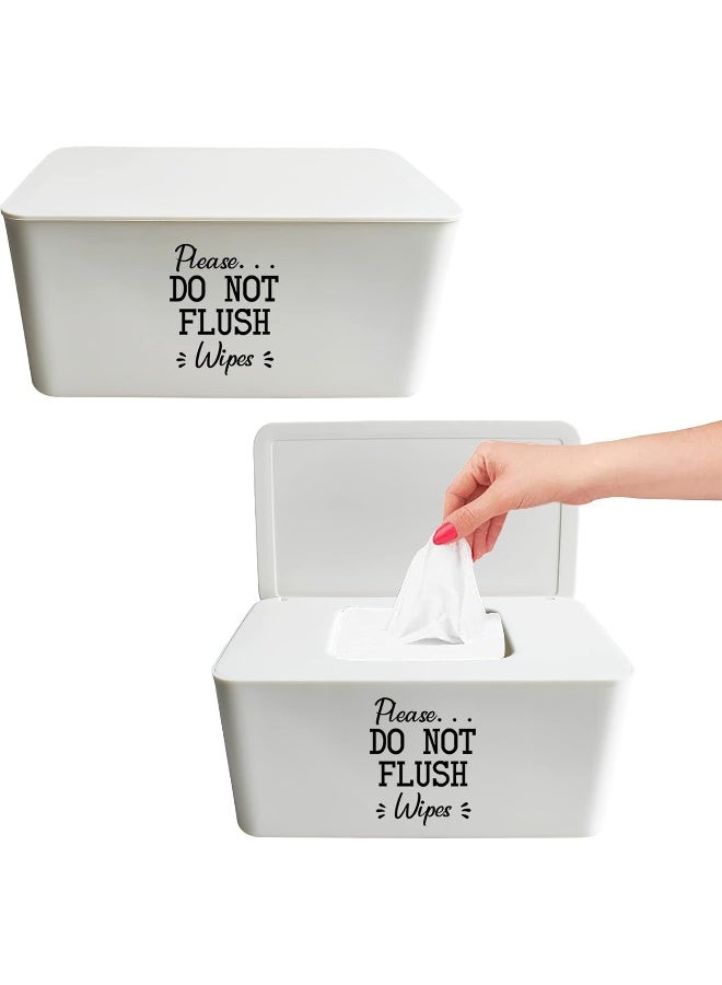 Moorfowl 2 Pack Baby Wipes Dispenser for Bathroom Please DO NOT Flush Wipes Holder Container - Image 1