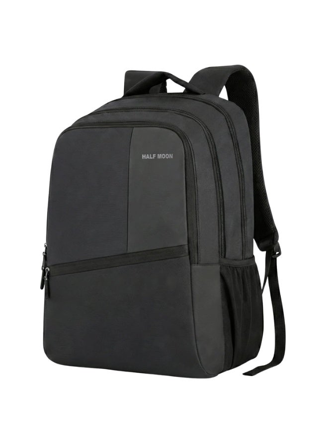 هاف مون Half Moon Valex Unisex School Bag for Boys Girls | 15.6 inch Laptop Bags for Men Office use | College Bag for Girls Boys | Backpack Bagpacker for Man Women | Black School Bag with Small Pockets Inside - Image 1