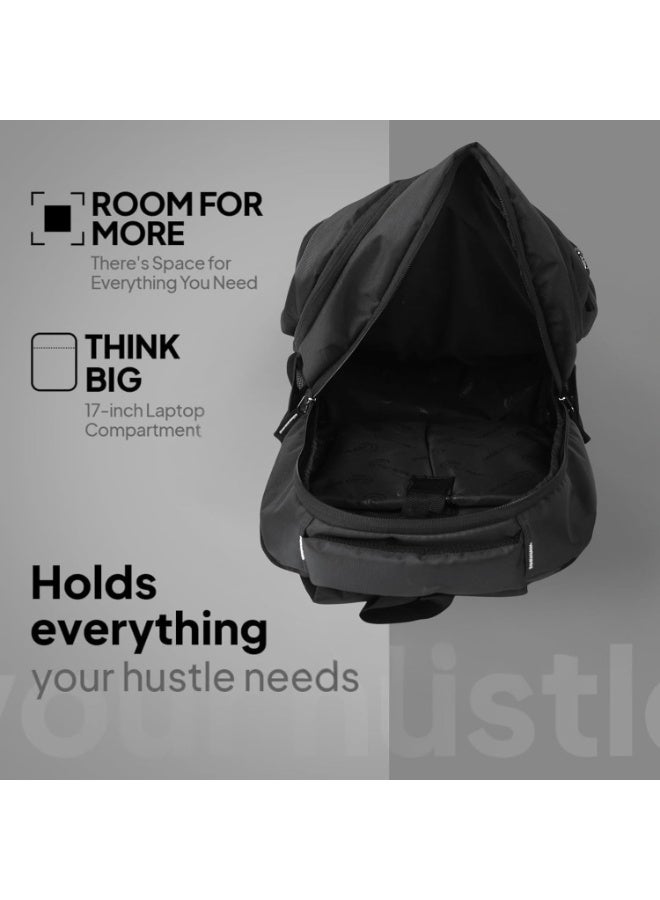 هاف مون Half Moon Valex Unisex School Bag for Boys Girls | 15.6 inch Laptop Bags for Men Office use | College Bag for Girls Boys | Backpack Bagpacker for Man Women | Black School Bag with Small Pockets Inside - Image 3