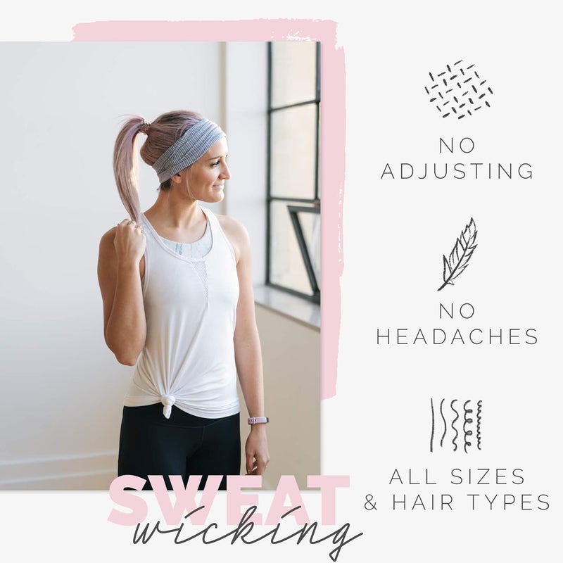 Maven Thread 4" Wide Workout Headbands for Women (2 Pack) – Non-Slip Sweatbands for Gym, Running & Yoga - Image 4