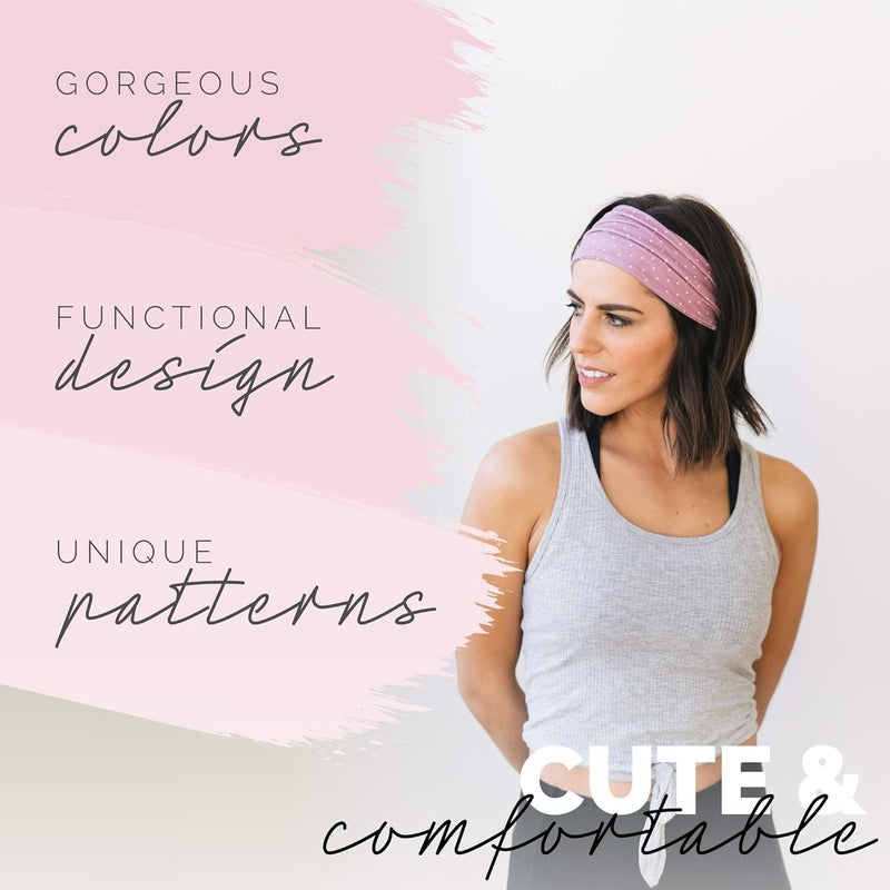 Maven Thread 4" Wide Workout Headbands for Women (2 Pack) – Non-Slip Sweatbands for Gym, Running & Yoga - Image 2