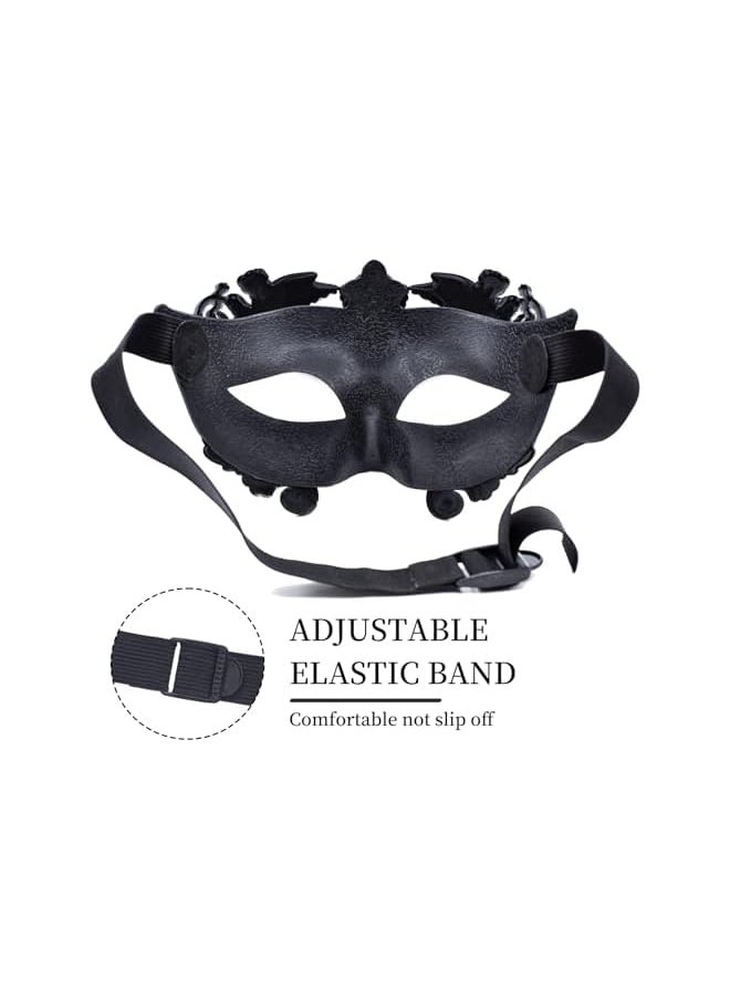 The Bros Masquerade Mask for Men - Roman Greek Mask - Venetian Half Face Mask, for Mascarade Ball Mardi Gras and Cosplay Mardi Party (Black Gold)  - Image 4