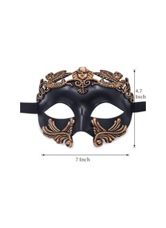 The Bros Masquerade Mask for Men - Roman Greek Mask - Venetian Half Face Mask, for Mascarade Ball Mardi Gras and Cosplay Mardi Party (Black Gold)  - Image 5