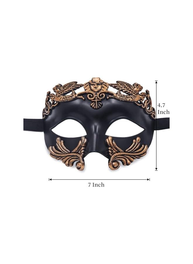The Bros Masquerade Mask for Men - Roman Greek Mask - Venetian Half Face Mask, for Mascarade Ball Mardi Gras and Cosplay Mardi Party (Black Gold)  - Image 5