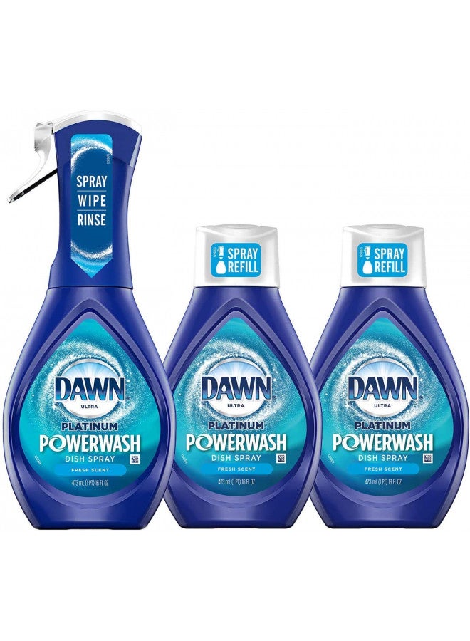 Dawn Dawn Powerwash Starter Kits, Dish Spray, Dish Detergent, Fresh Scent Bundle, Spray Bottle, 2 Refillsâ€ 