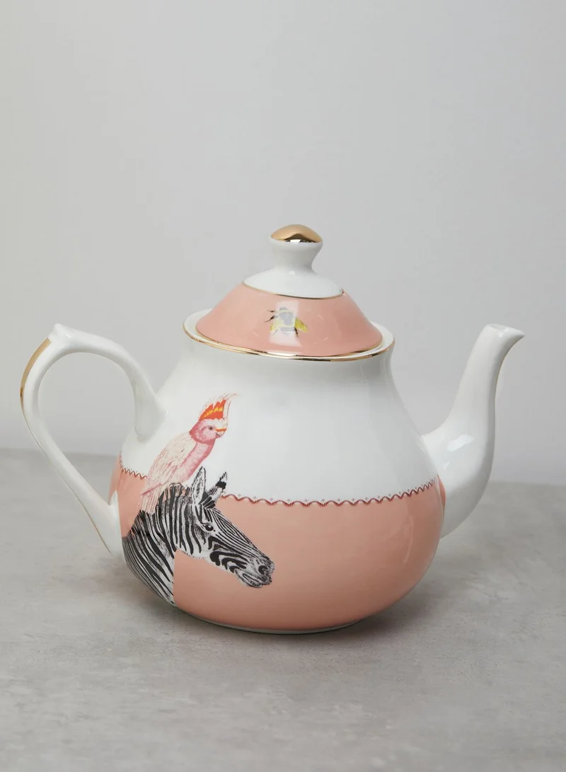 YVONNE ELLEN Zebra And Cockatoo Teapot