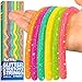 BUNMO Sensory Toys Stretchy Strings for Toddlers 3 Stimulating Addictive Fidget Toys for Kids Hours of Fun for Kids NonMouthable Toy 3 Glitter 6 Pack - Image 3