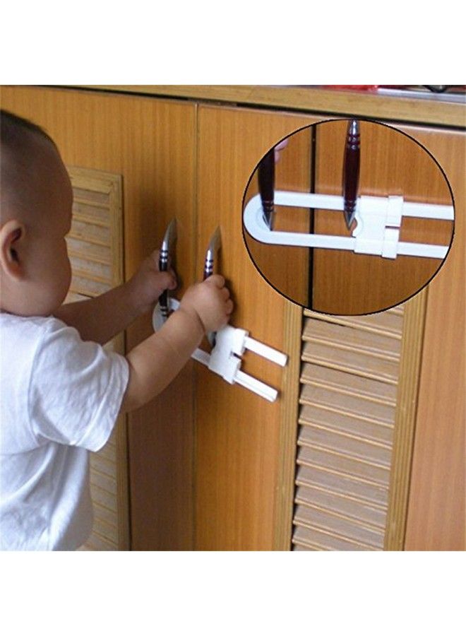 Syga Sliding Child Safety Cabinet Locks U Shaped Baby Proof Cupboard Kitchen Lock Childproof Cabinet Latch Kid Safety For Knobs And Handles Home Furniture Door (Pack Of 6) - Image 5
