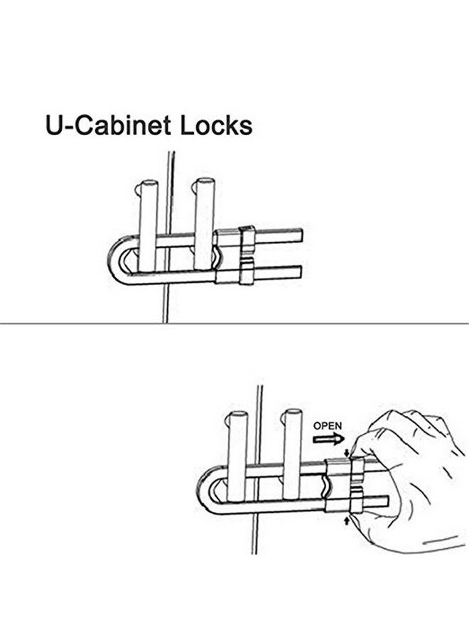 Syga Sliding Child Safety Cabinet Locks U Shaped Baby Proof Cupboard Kitchen Lock Childproof Cabinet Latch Kid Safety For Knobs And Handles Home Furniture Door (Pack Of 6) - Image 4