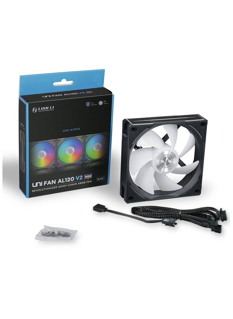 LIAN LI UNI FAN AL V2 ARGB PWM Case Fan - Black, 120mm  - Image 5