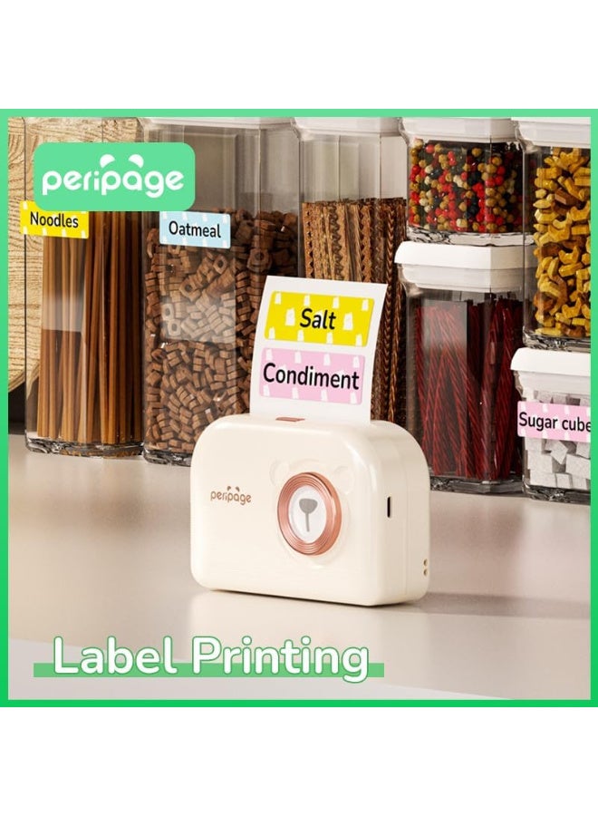 PeriPage A3X 203dpi Sticker Printer - Mini Thermal Printer, A3X Sticker Maker Machine, Portable Bluetooth Pocket Phone Printer for Anatomy Flashcards, Journal, Notes, Kids Gift, Receipts, Beige - Image 4