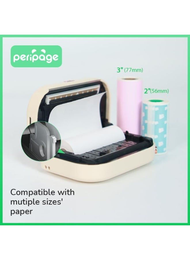 PeriPage A3X 203dpi Sticker Printer - Mini Thermal Printer, A3X Sticker Maker Machine, Portable Bluetooth Pocket Phone Printer for Anatomy Flashcards, Journal, Notes, Kids Gift, Receipts, Beige - Image 5