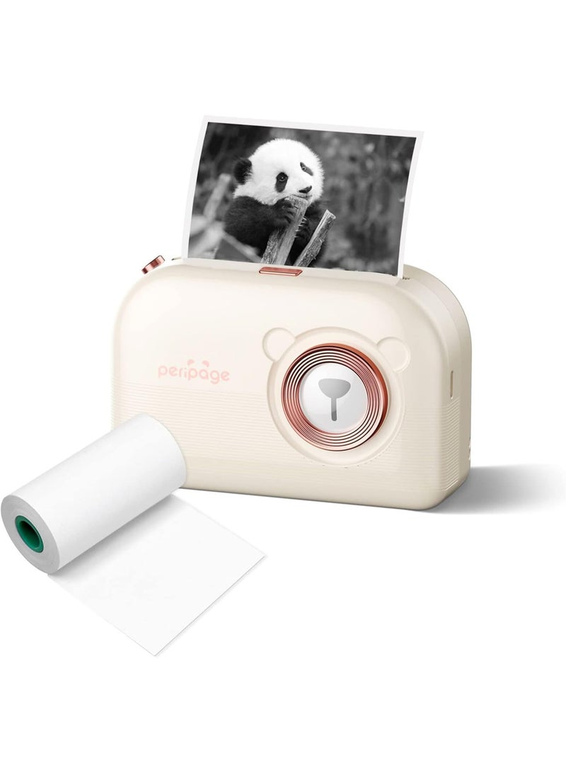 PeriPage A3X 203dpi Sticker Printer - Mini Thermal Printer, A3X Sticker Maker Machine, Portable Bluetooth Pocket Phone Printer for Anatomy Flashcards, Journal, Notes, Kids Gift, Receipts, Beige - Image 1