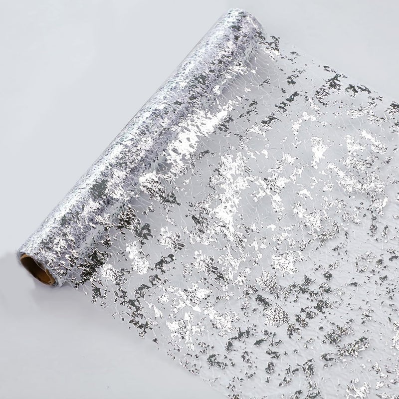 Snowkingdom Silver Table Runner Sequin Glitter Foil Metallic Mesh Runner Roll 11 Inch x 49 Feet Silver Table Decorations Centrepiece for Wedding Birthday Party Christmas Baby Shower