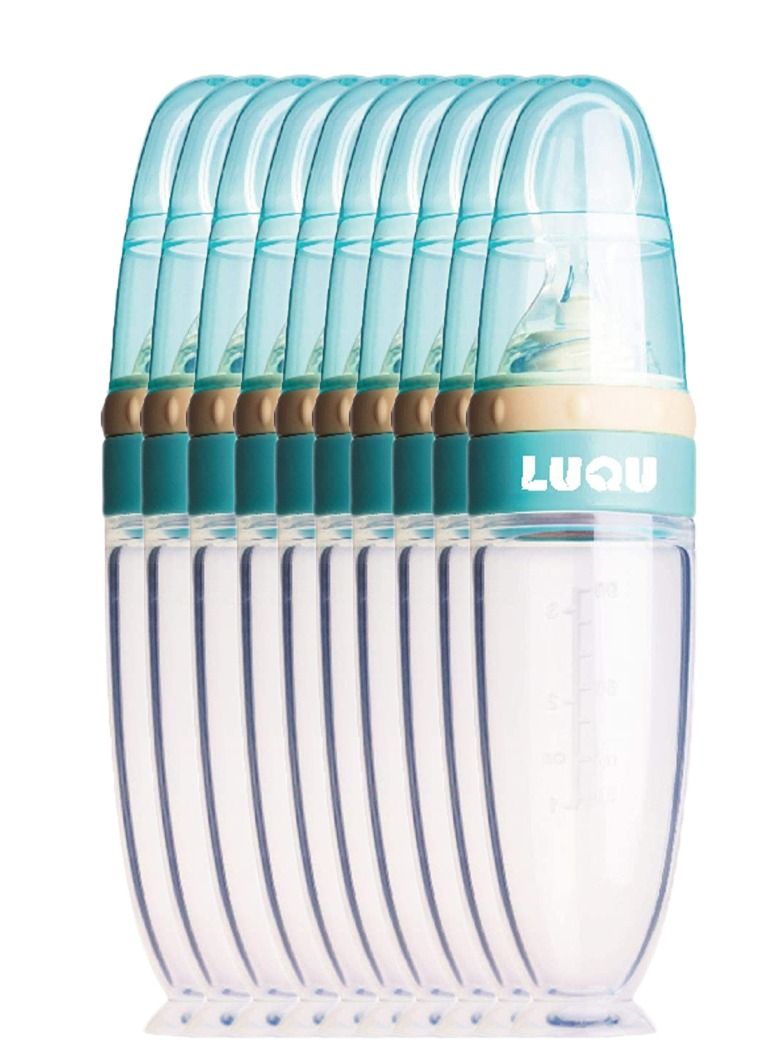 LuQu Ultra-Soft Silicone Body Baby Food Dispensing Spoon With Special Head And Dust Cover - Pack Of 10  - Image 1