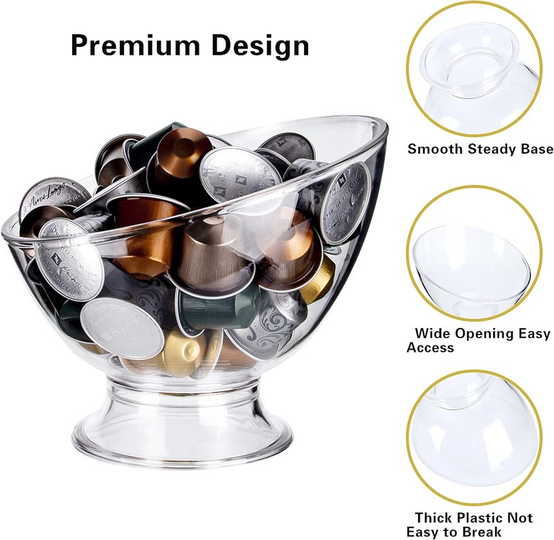 MOLFUJ Coffee Pod Holder, Clear K Cup Holder Plastic, Espresso Coffee Pod Holders for Counter Small, Coffee Pod Storage for K Cups, Capsule Organizer Creamer Holder for Coffee Bar (2 Pack) - Image 3