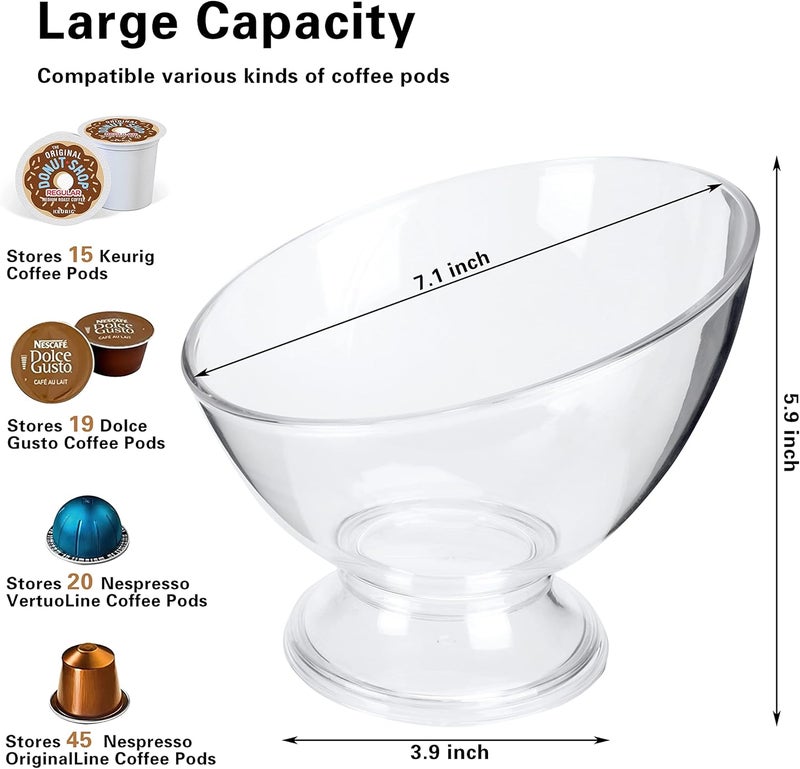 MOLFUJ Coffee Pod Holder, Clear K Cup Holder Plastic, Espresso Coffee Pod Holders for Counter Small, Coffee Pod Storage for K Cups, Capsule Organizer Creamer Holder for Coffee Bar (2 Pack) - Image 2